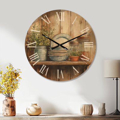 Grande horloge murale nature bois