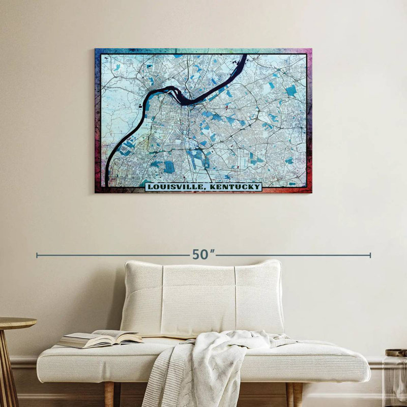 Carte de la ville de Aliaz Louisville, H 26 po x l 39 po