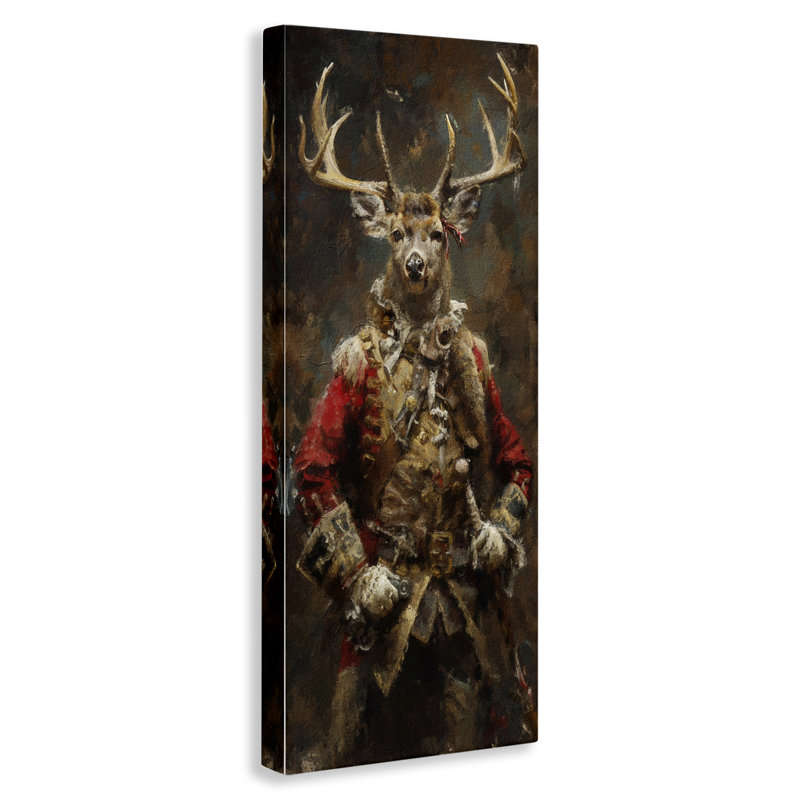 «Regal Deer Portrait», art mural sur toile par Sean Parnell, H 24 po x l 10 po