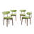 4-Piece Cotton-Linen Set With Curved-Back Wooden Dining Chairs-120424365
