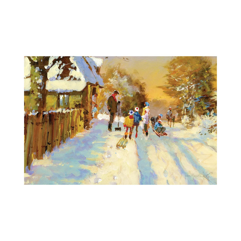 Le retour de l'équipe de sports d'hiver, H 12 po x l 18 po x P 1,5 po