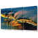 Golden Ocean Waves Canvas 3 Panel Set