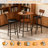 Rustic Patio Bar Sets With Storage, Metal & Mdf, For Small Spaces