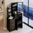 Jaxenor 29.2" Small Vanity Desk with Mirror and Lights, Makeup Table with Led Lights and Sliding Mirror, 3 Lighting Colors, Vanity Set with Drawers and Stool for Small Space and Bedroom, Black