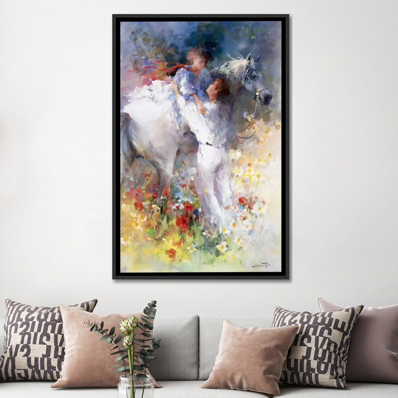 «Embraceable You», reproduction sur toile, Toile avec cadre noir, Pas de tapis, H 48 po x l 32 po x P 1,5 po