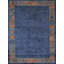 Tapis bleu antique en soie bleue