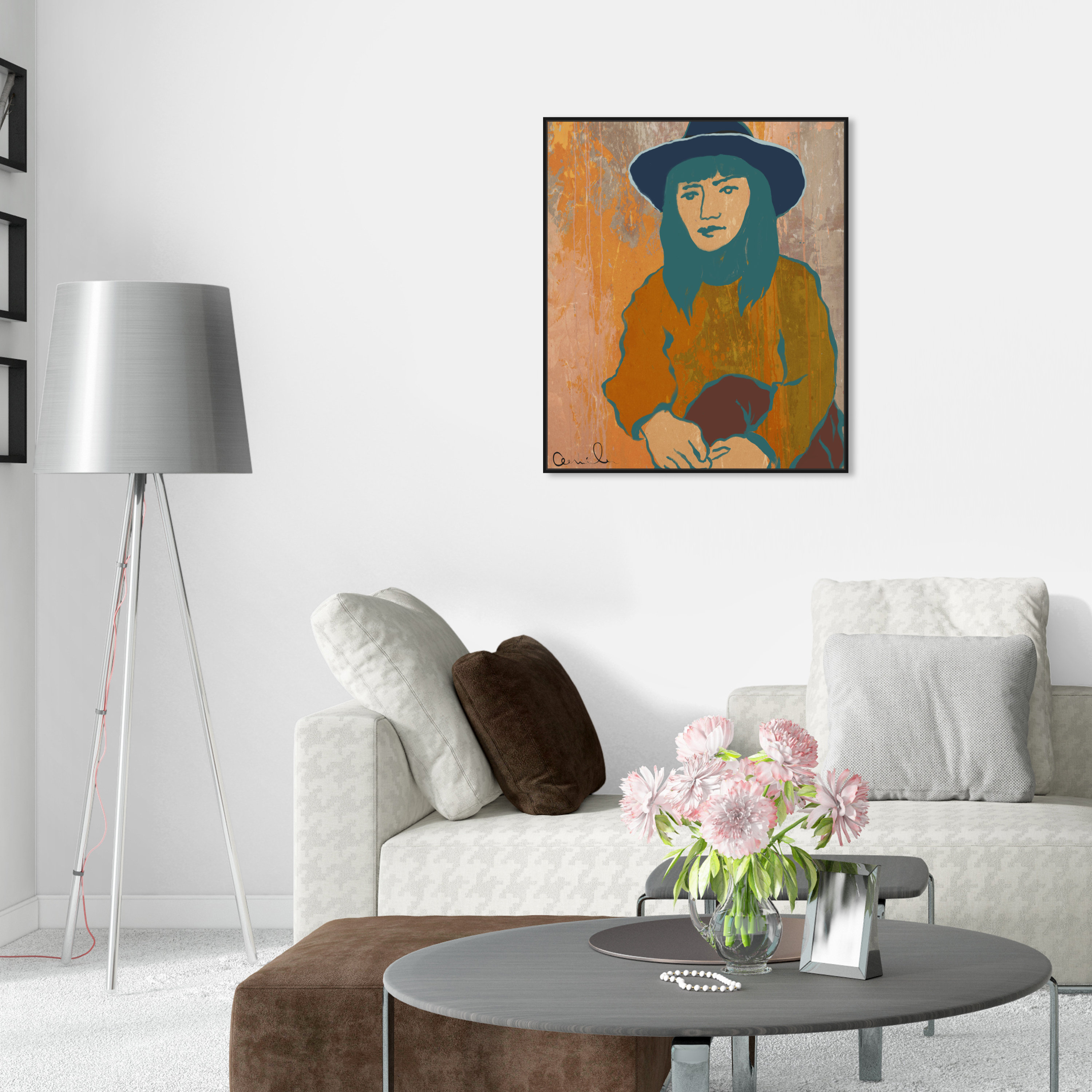 Oliver Gal Lady In Blue On Canvas Painting | Wayfair