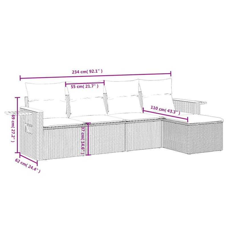 Vidaxl Garden Sofa Set