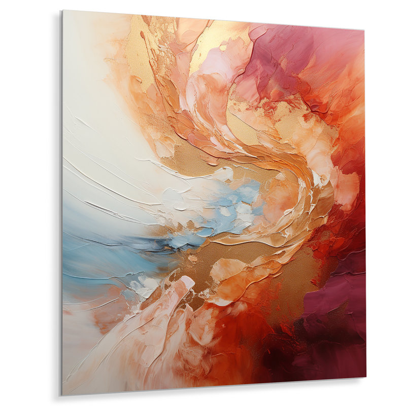 - Impression murale abstraite spirales en métal, H 32 po x l 24 po x P 1 po