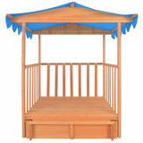Freeport Park Okehampt 130Cm x 130Cm Wood Square Sandbox with Cover