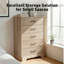 Zaneta 5 Drawer Dresser, Fluted Tall Chest Of Drawer With Arched Base For Bedroom,Wood Drawer Organizer For Living Room, Hallway-1762555489