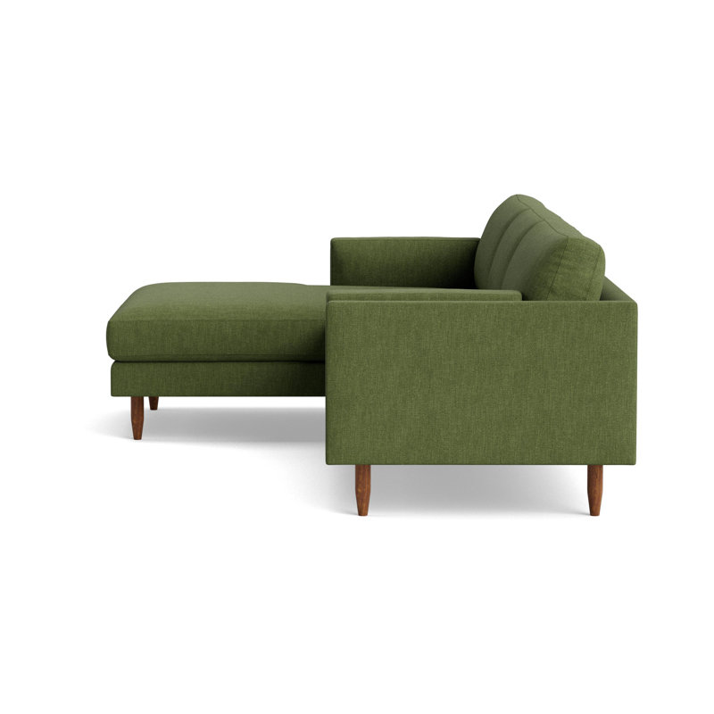 Skinny Fat Chaise Sectional, Performance Weave - Basil, Left Hand Facing