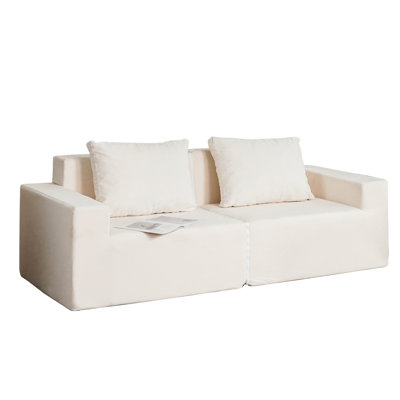 Living Room Twin Chair - Convertible, Ergonomic, Removable Washable Cover, Waterproof Fabric Convertible Size For Patio , Waterproof, Slip, Outdoor Use