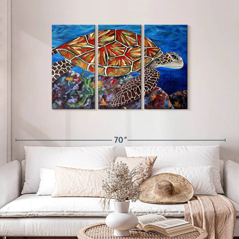 Brampt Splashy Sea Turtle, 28" H x 45" W