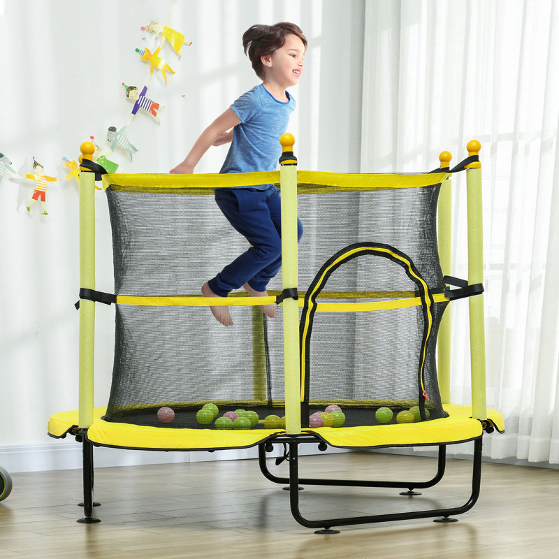 Trampoline pour enfants QAB 4,6 pi, Jaune