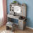 42" Farmhouse Vanity – Sliding LED Mirror, Glass-Top Display, 4 Drawers + 2 Cabinets, Built-In Charging Station, Side Hooks & Cup Holder-734152883