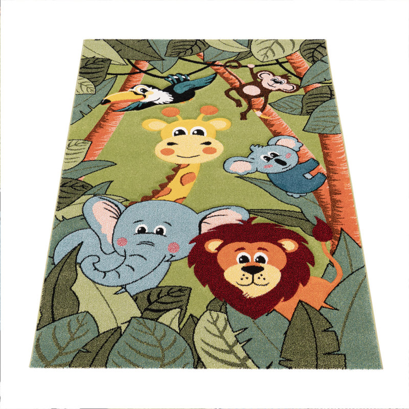 Glendo Flatweave Green Rug, Rectangle 120 x 170cm