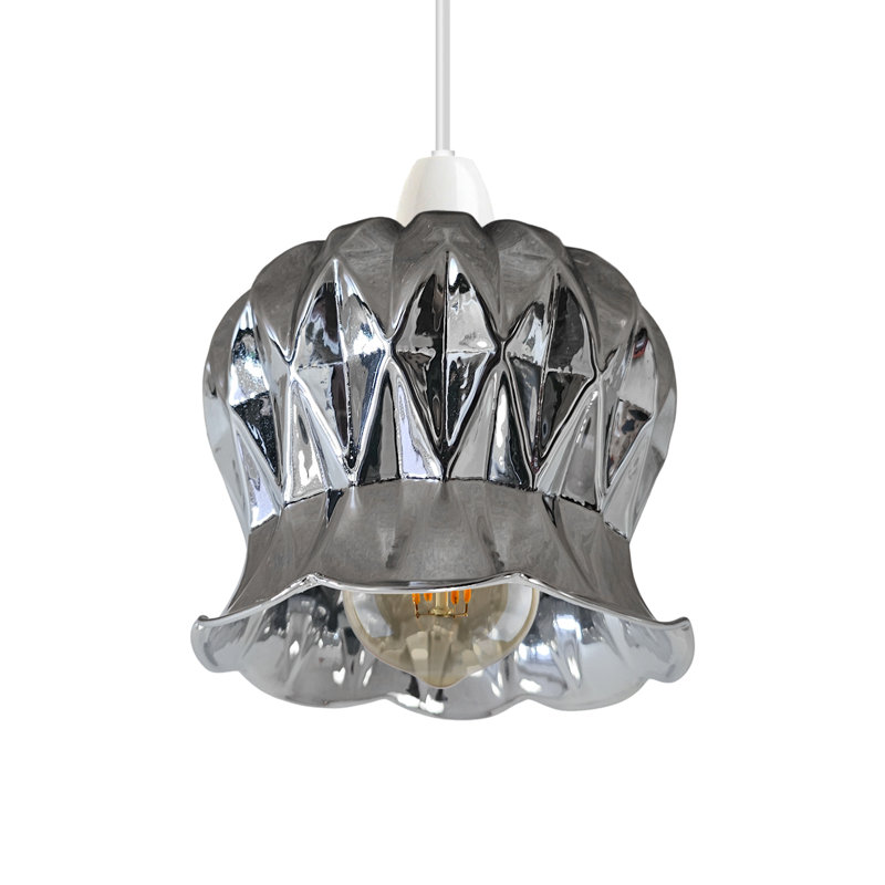 11cm H Glass Dome Lamp Shade ( Screw On ), Chrome