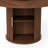 6-Person Walnut Wood Round Dining Table With A Tabletop Tray And Hidden Shelves-366773186