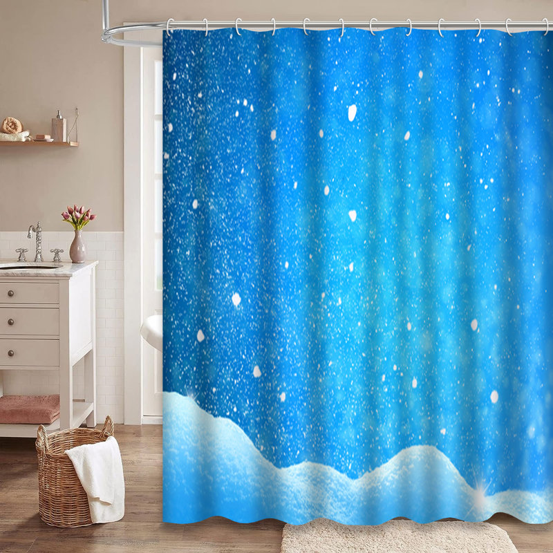 Rideau de douche Christmas Winter Snow, L 72 po x l 84 po
