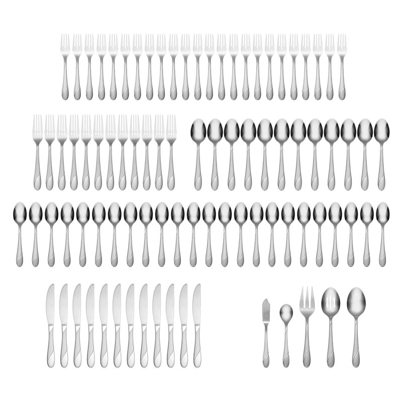 Cambridge Swirl Sand 89-Piece Flatware Set