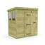 Total Sheds 7ft x 4ft Pent Garden Shed - Single Door - With Windows - Pressure Treated Timber - UK Manufactured