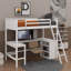 Lit mezzanine simple avec tablettes et bureau