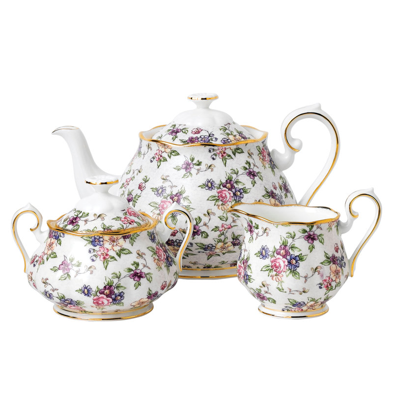100 Years of Royal Albert - 3 Piece Tea Set, English Chintz (1940)