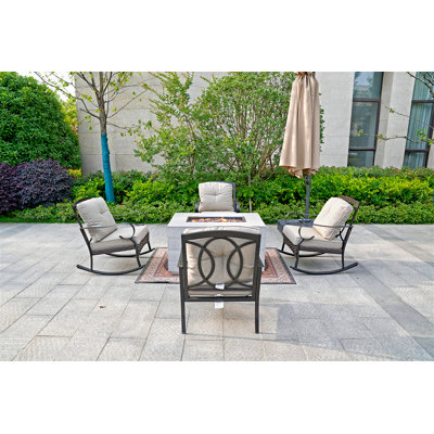 Danny-James 4 - Person Patio Conversation Set with Cushions