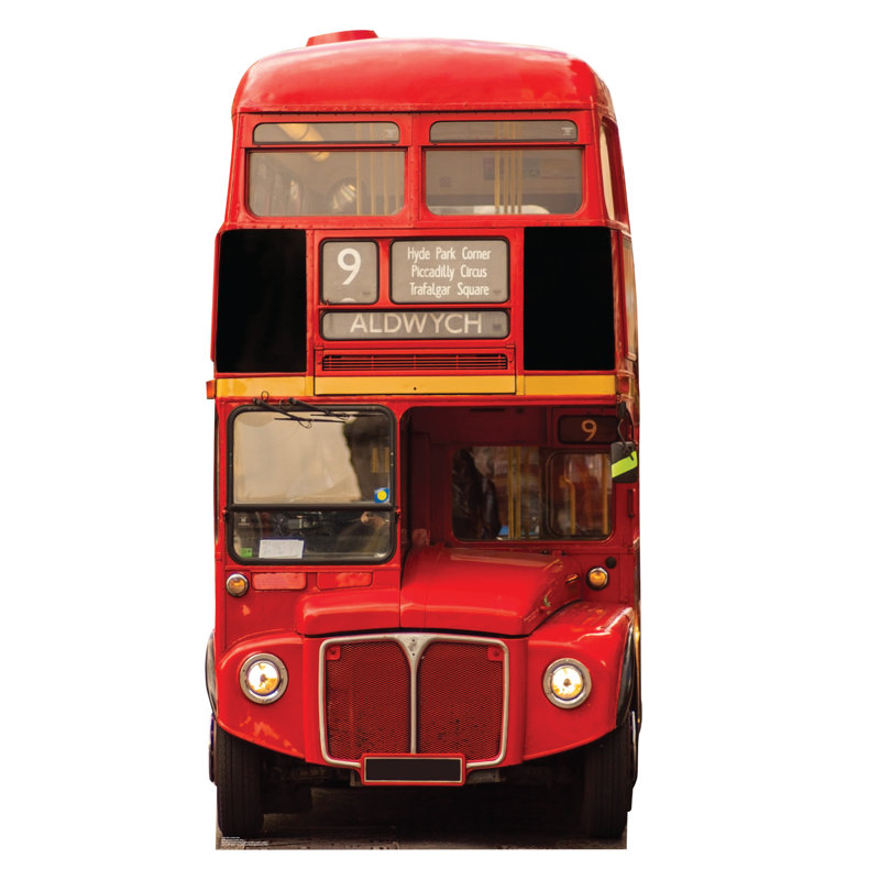 70 x 37 Inch Red London Bus Cardboard Cutout