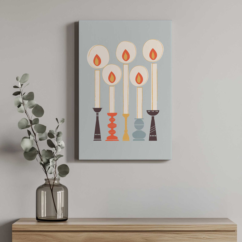«Festive Candles» par Garima Dhawan, reproduction d'art sur toile, H 48 po x l 36 po, Toile tendue, Ne s’applique pas