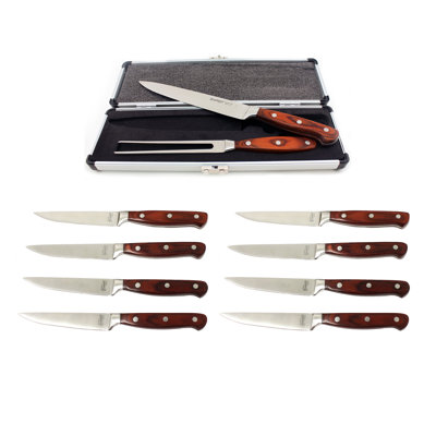 Ensemble de steak et de sculpture en bois 15 pièces Pakka