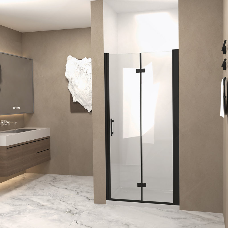 Shower Door, Bathroom Tempered Glass Shower Door With Aluminum Frame