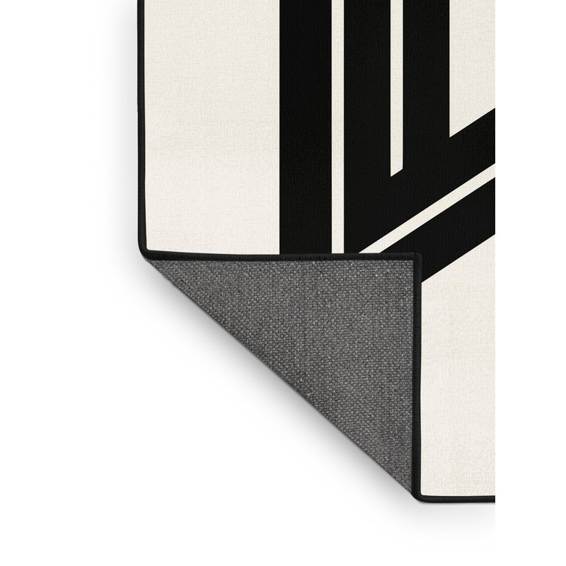 Tapis à motif géométrique en peluche beige et doux, 2 pi x 3 pi