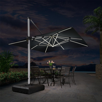 Square Cantilever Parasol with Lights