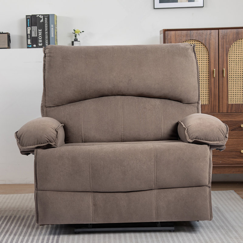 Fauteuil inclinable manuel surdimensionné pour le salon, Brun