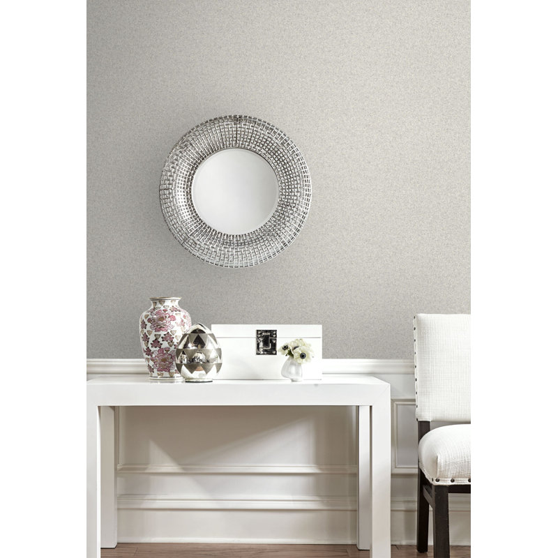 Rouleau de papier peint lisse L 2 pi 3 po x l 27 po Mica Stone, Blanc cassé
