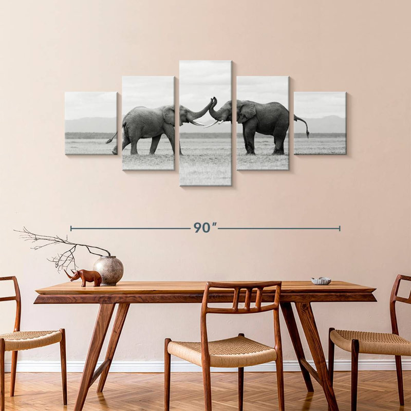 Fighting Elephants, 42" H x 92" W