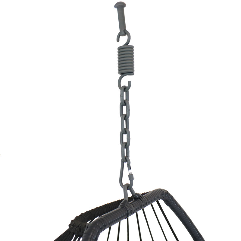 Chaise suspendue en résine tressée avec coussins Rutz