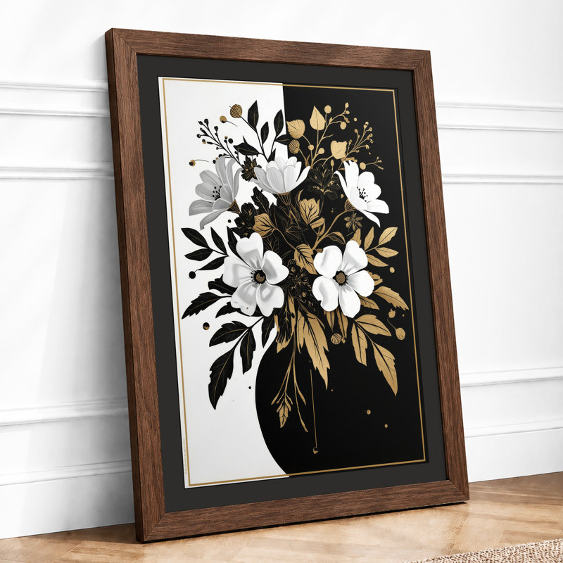 Gilded Botanical - Framed Print, A2 - 59.4 x 42.0 cm, Walnut