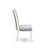 5 Piece Modern Dining Table Set Includes a Round Kitchen Table and 4 Baby Blue Linen Fabric Upholstered Parson Chairs, 42x42 Inch, Linen White-671096809