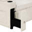 Convertible avec rangement dissimulé, porte-gobelets, ports, tiroirs de rangement modulaires en chenille beige,