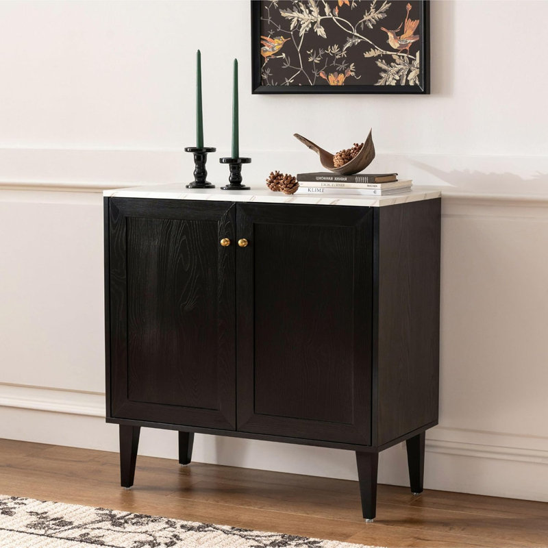 Hrant  2-door Accent  Cabinet, 1, Black
