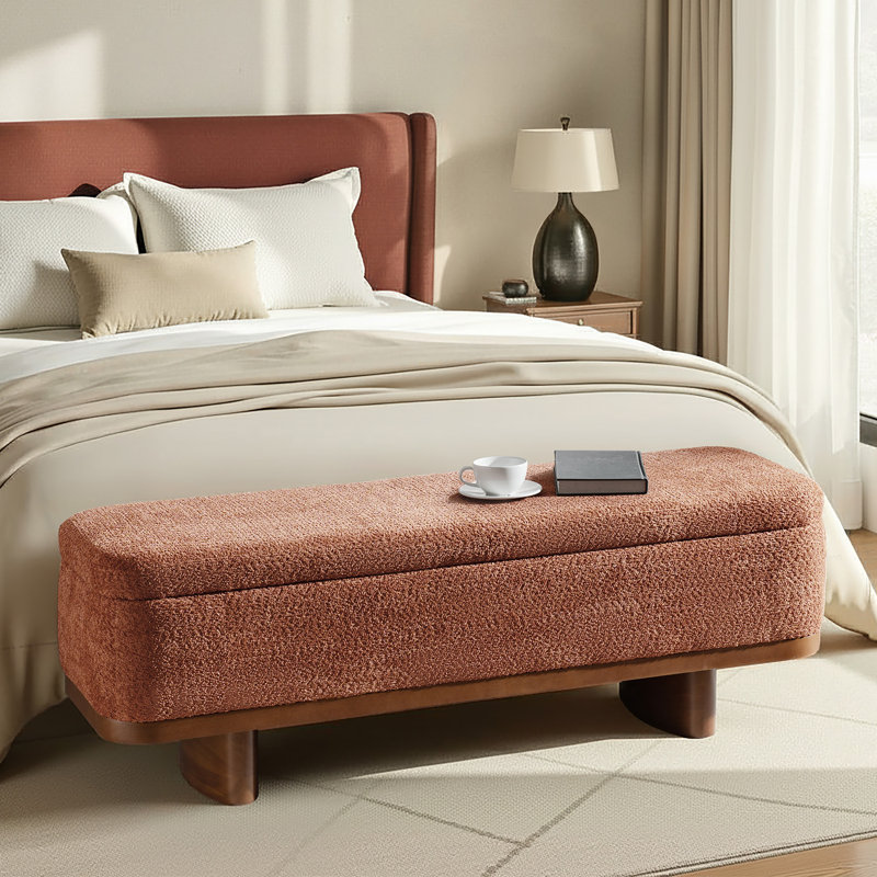 Banc de rangement Cheryle Modern l 57 po Boucle, Rouille