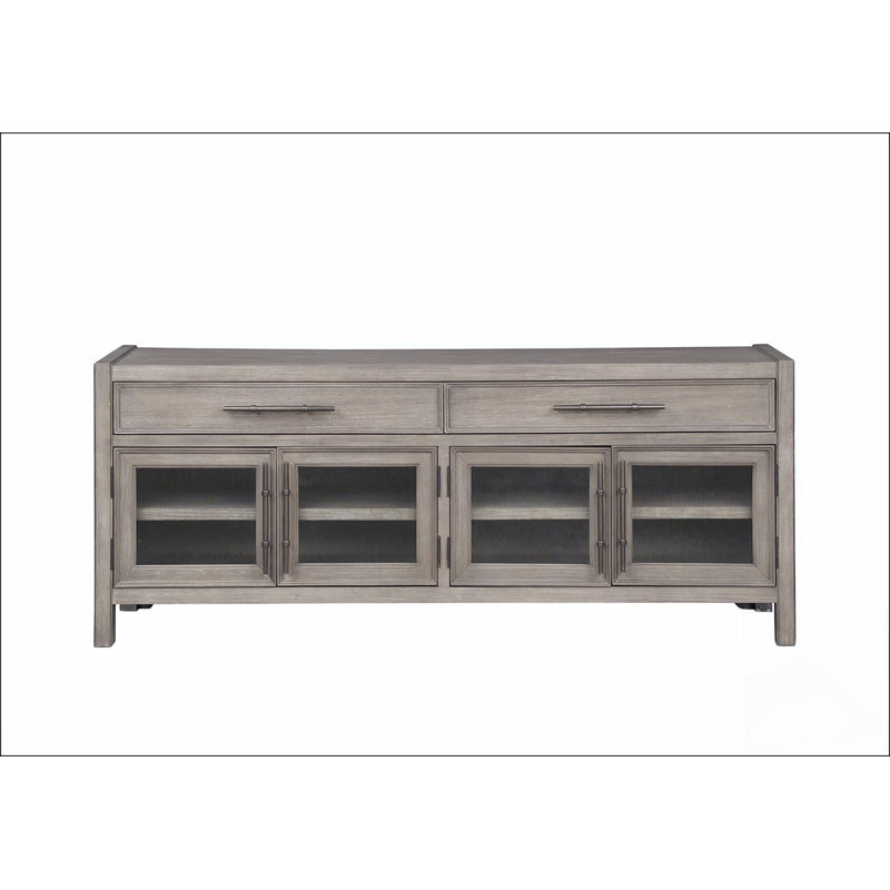Console de meuble télé 65 pouces, aucun assemblage requis, finition chêne