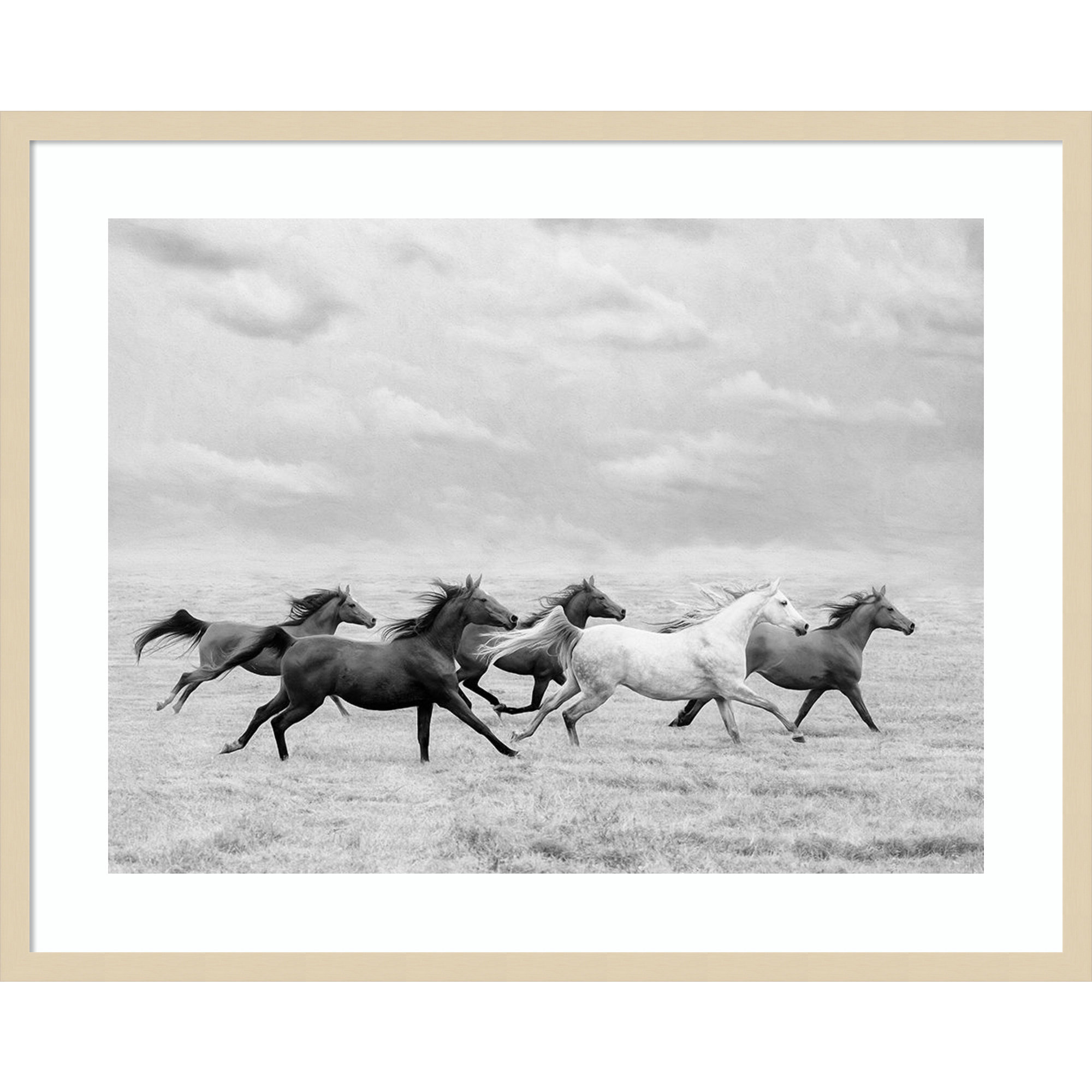 Horse Run I by PHBurchett, Brown, 27" H x 33" W