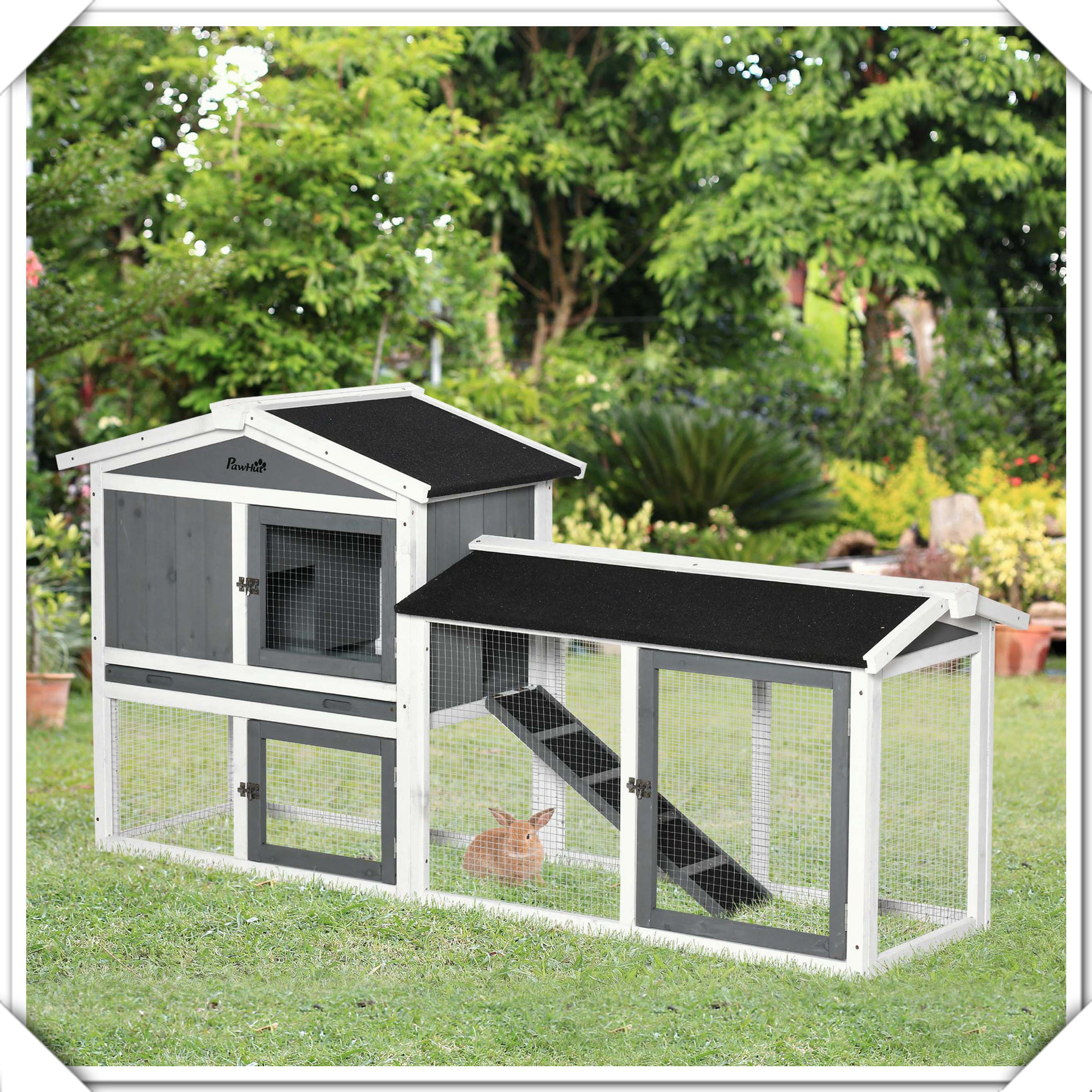 Tucker Murphy Pet™ Wooden Outdoor Rabbit Hutch with Run Tray Ramp ...