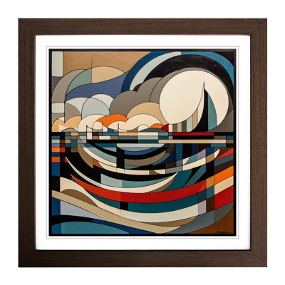 Seascape Constructivism No.2 - Single Picture Frame Print on Wood