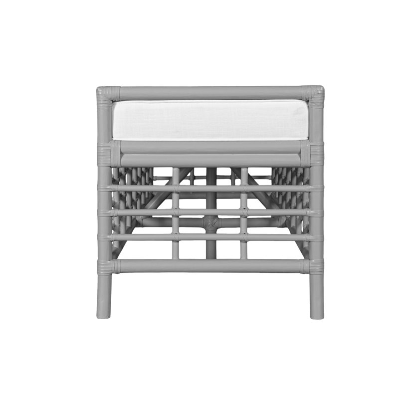 Luna Rattan Geometric Bench, Light Gray