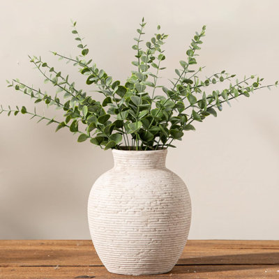 Ceramic Flower Vase Home Decor - Small Farmhouse Table Vases Rustic Vintage Living Room Kitchen Bedroom Decorations For House Book Shelf Office Coffee Desk Dining Fireplace (6" Rustic)
